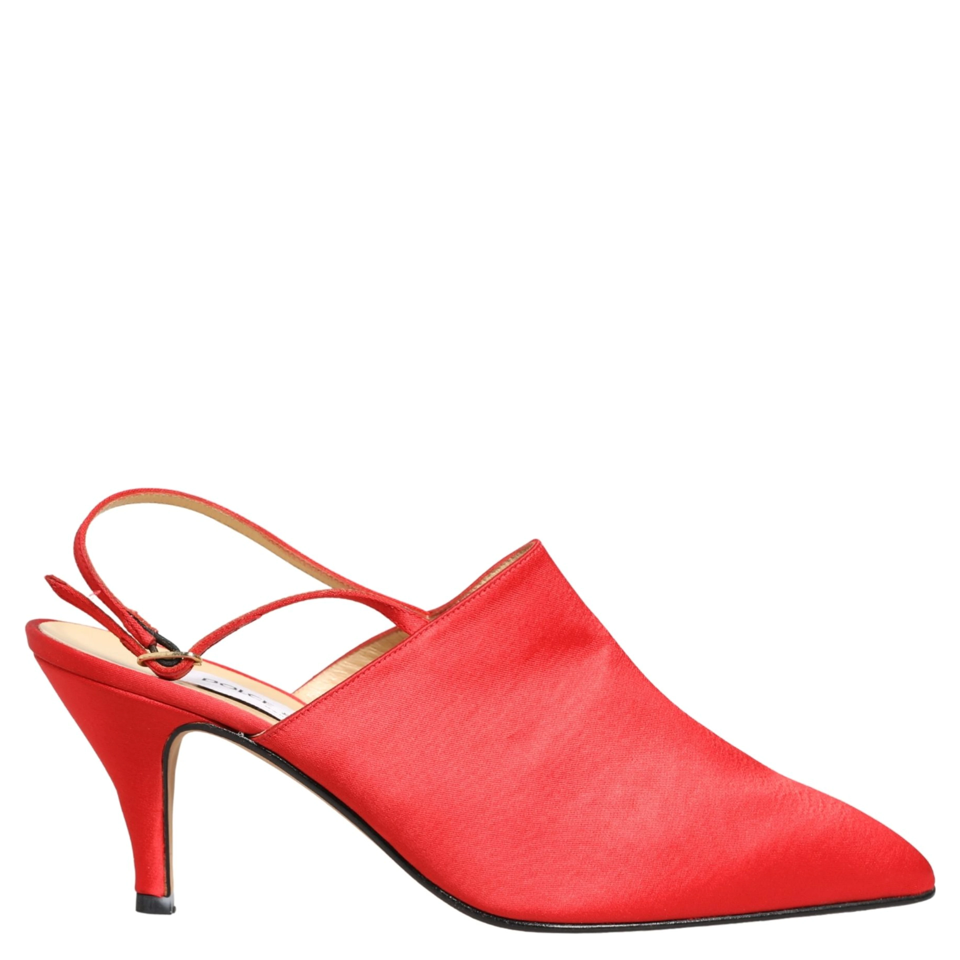 Red Suede Heel Slingback Shoes
