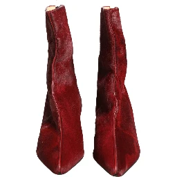 Burgundy Mid Calf Boots Shoes