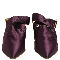 Purple Satin Sandals Shoes