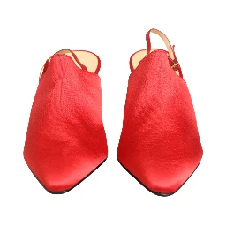 Red Suede Heel Slingback Shoes