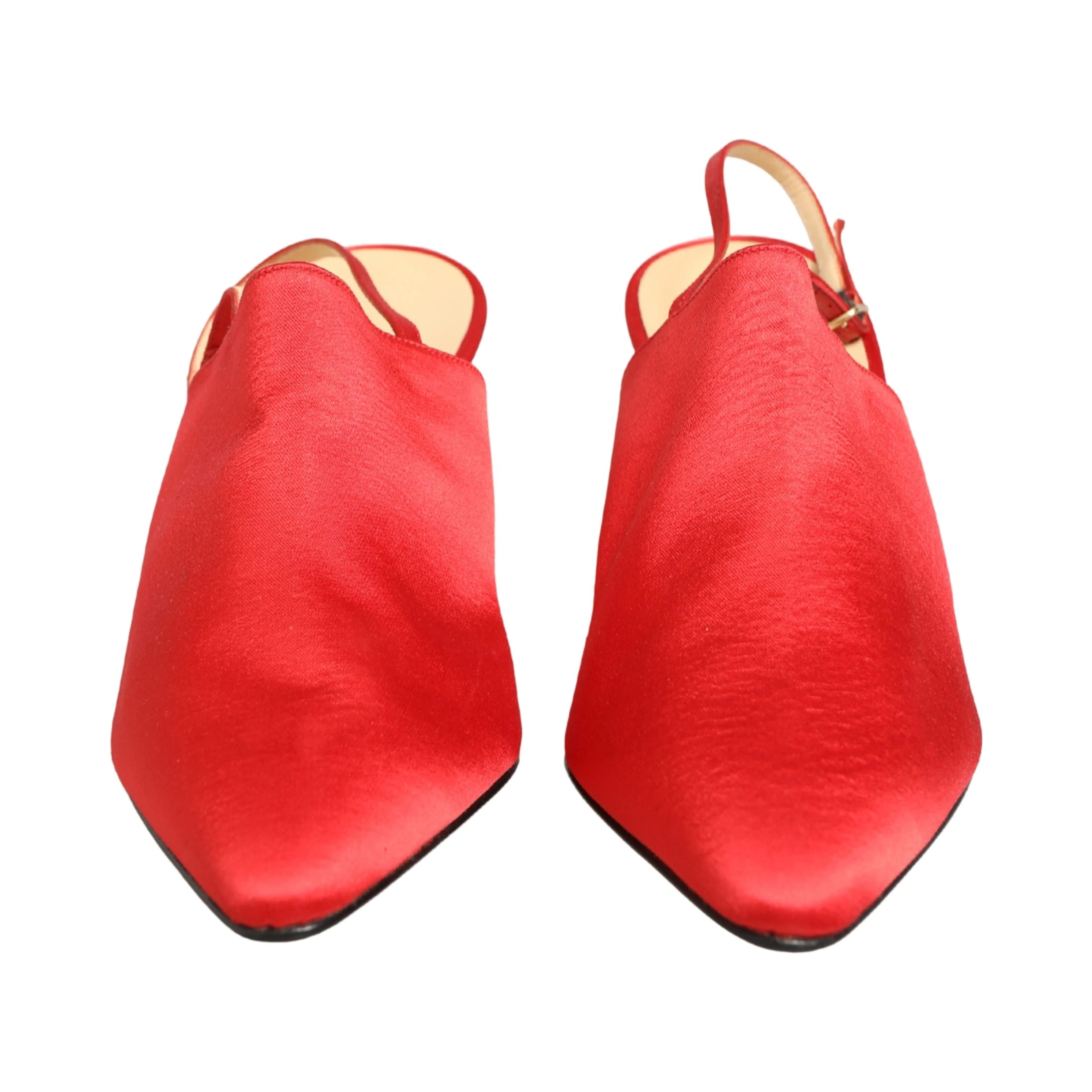 Red Suede Heel Slingback Shoes