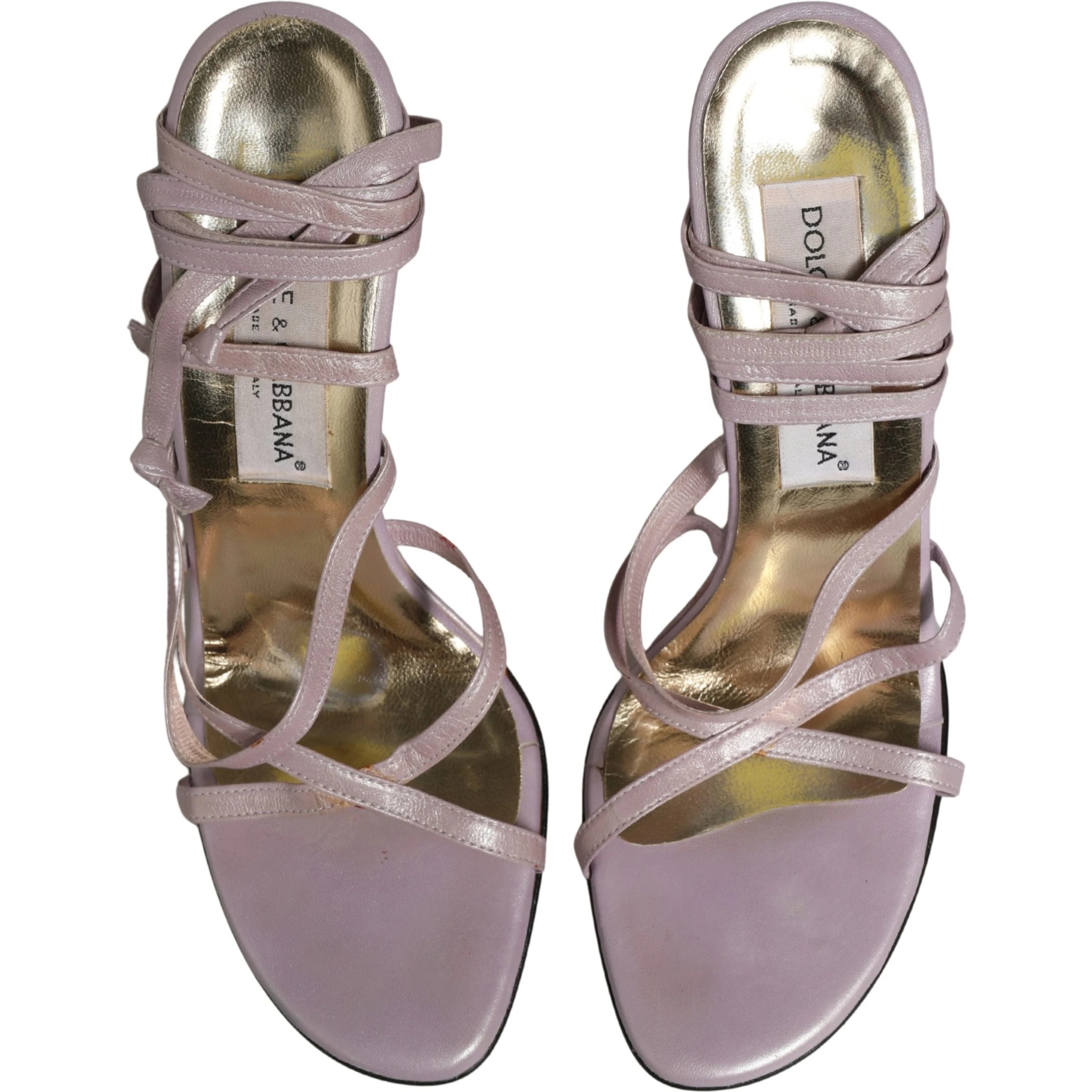 Purple Leather Wedge Heels Sandals Shoes