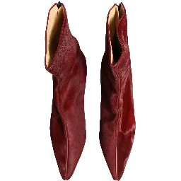 Burgundy Mid Calf Boots Shoes