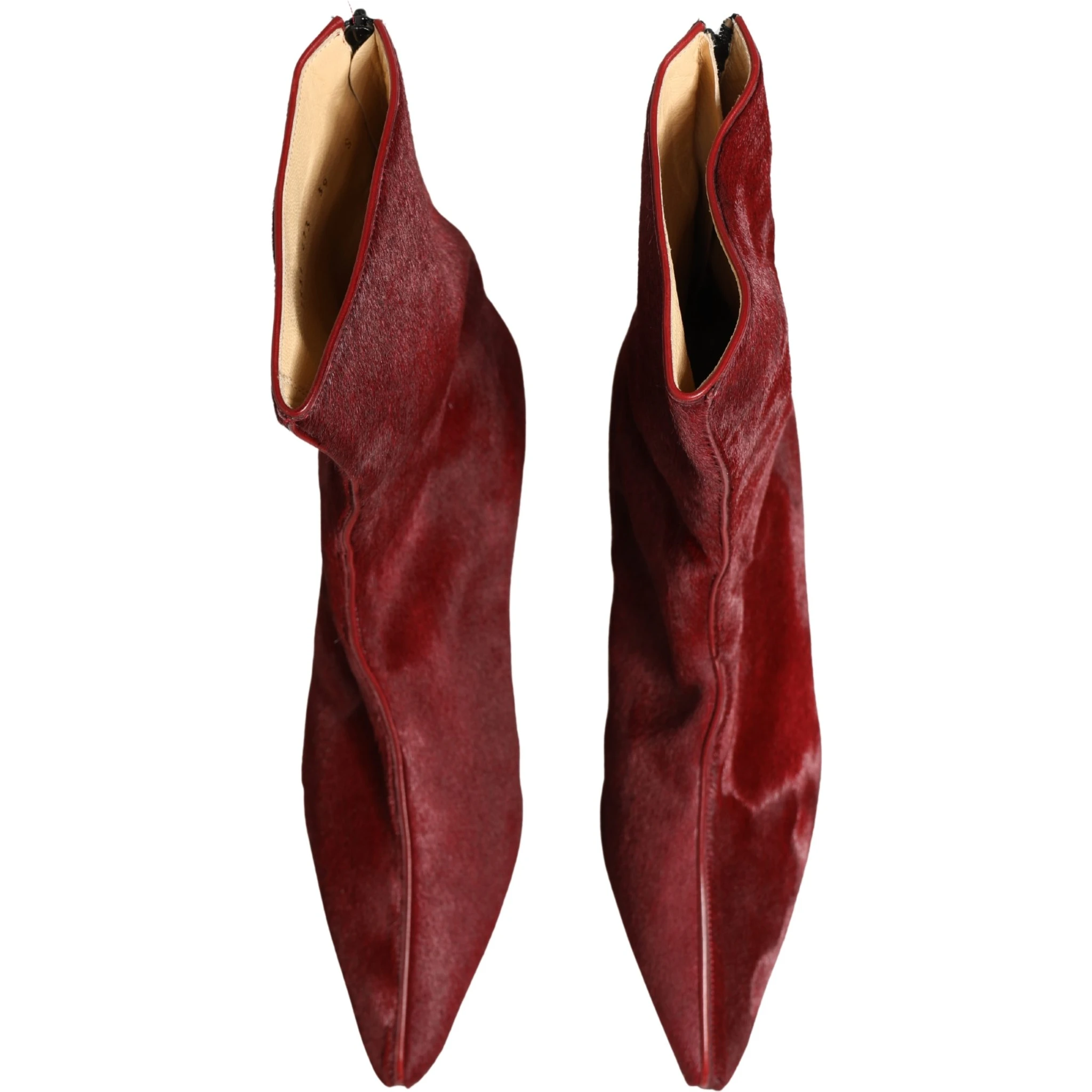 Burgundy Mid Calf Boots Shoes