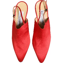 Red Suede Heel Slingback Shoes