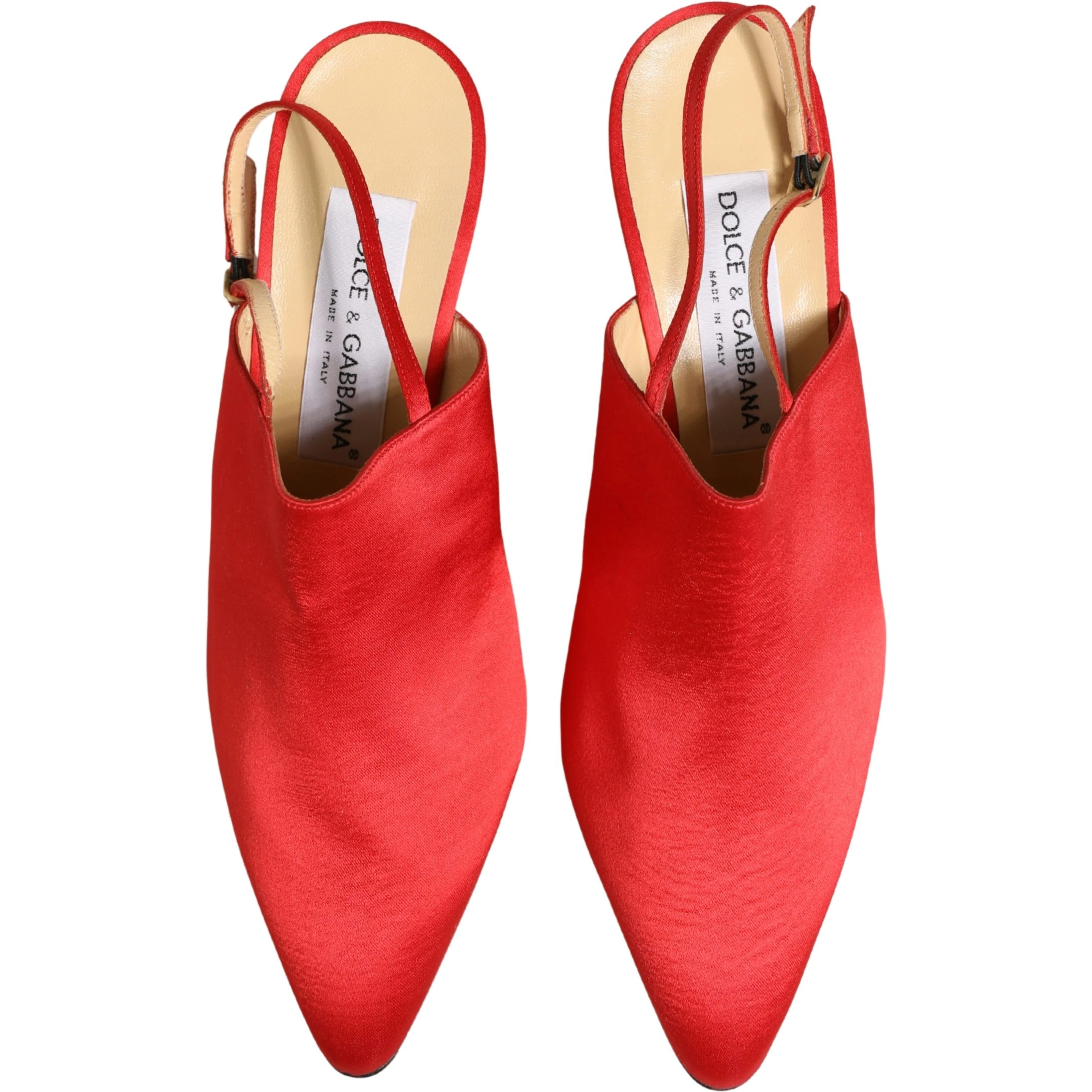 Red Suede Heel Slingback Shoes