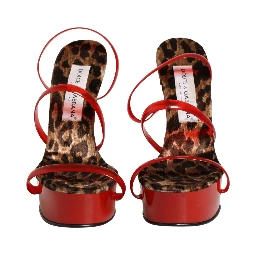 Red Lacquer Platform Wedge Sandals Shoes