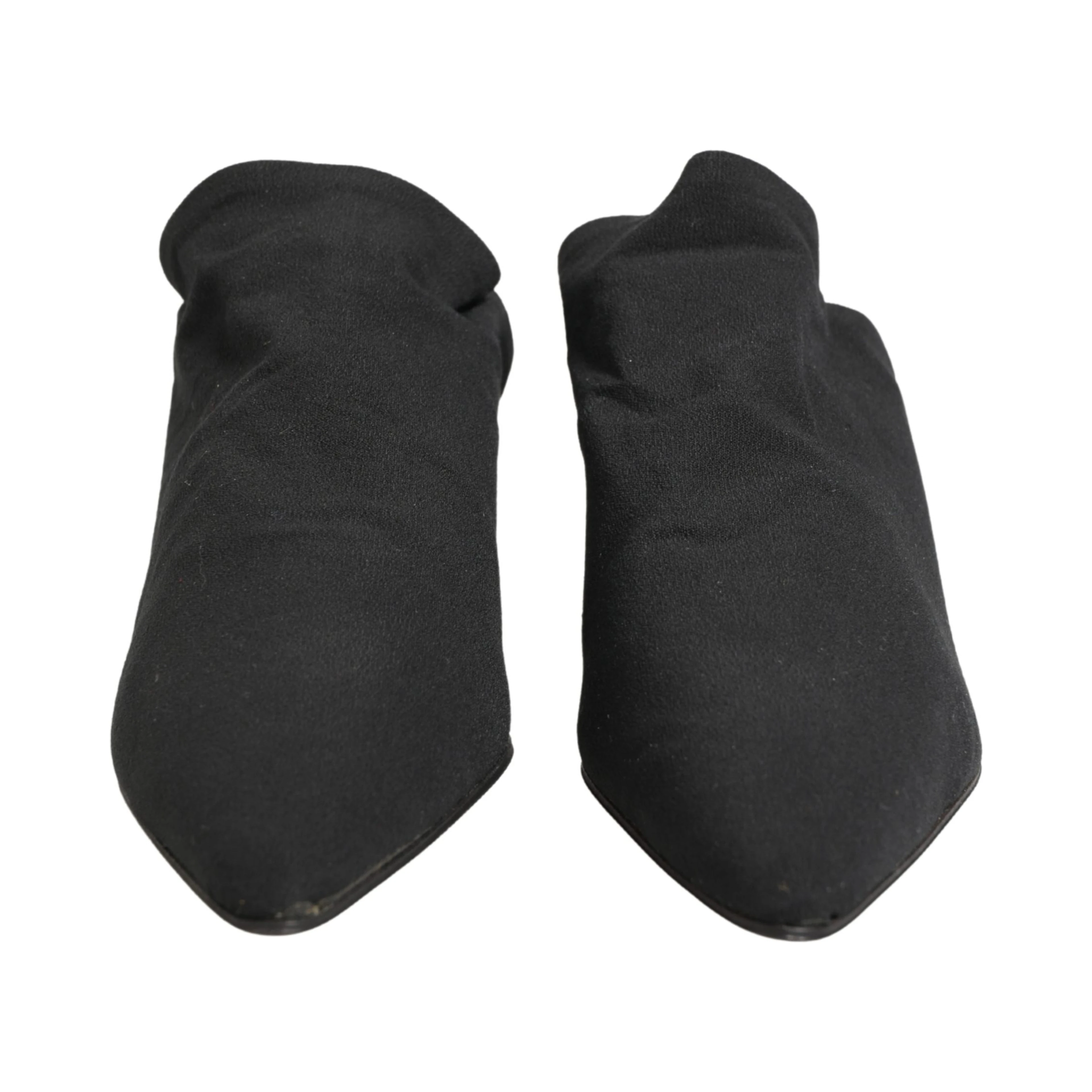 Black Suede Heel Mule Shoes