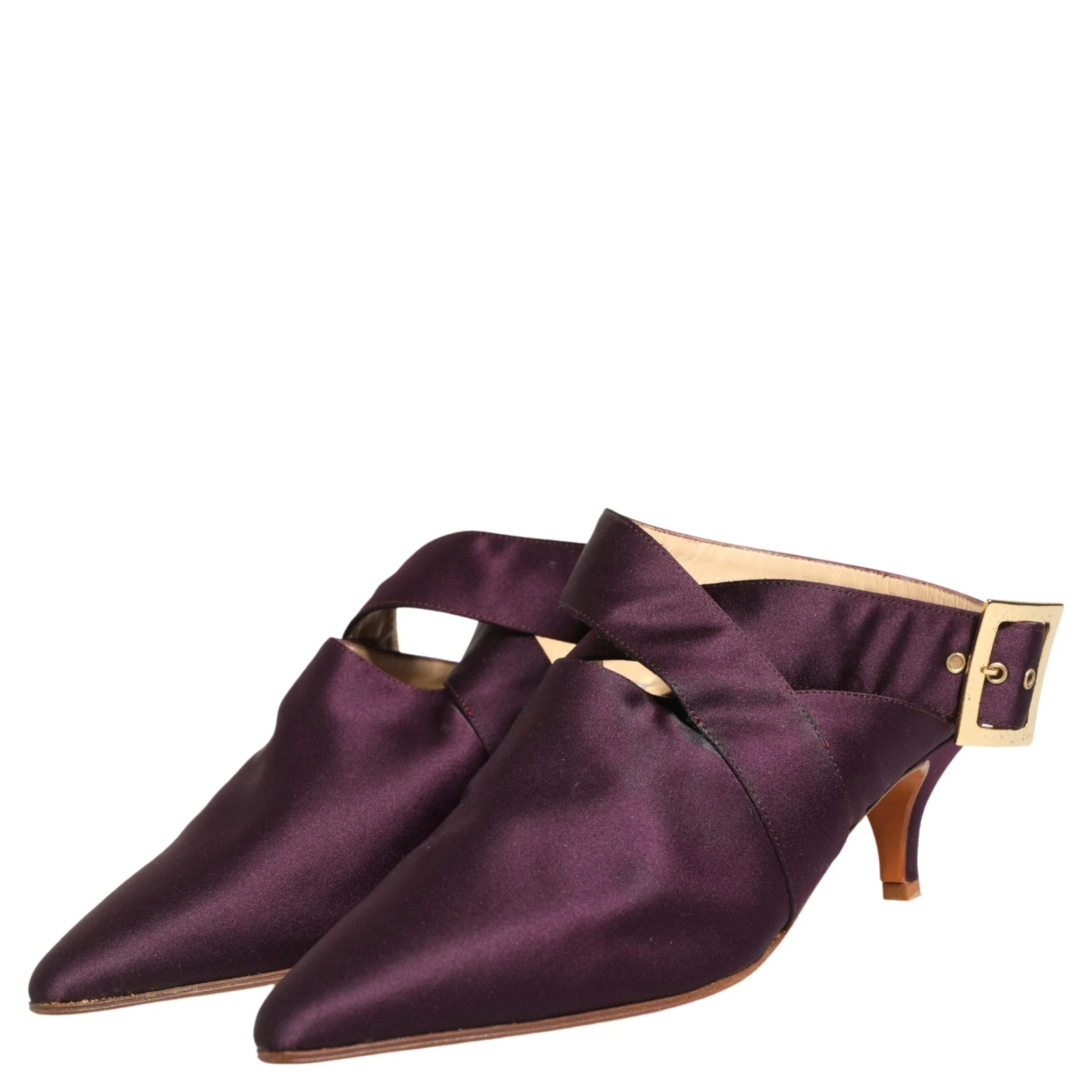Purple Satin Sandals Shoes