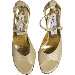 Beige Leather Stiletto Heels Sandals Shoes