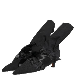 Black Suede Mid Calf Boots Shoes