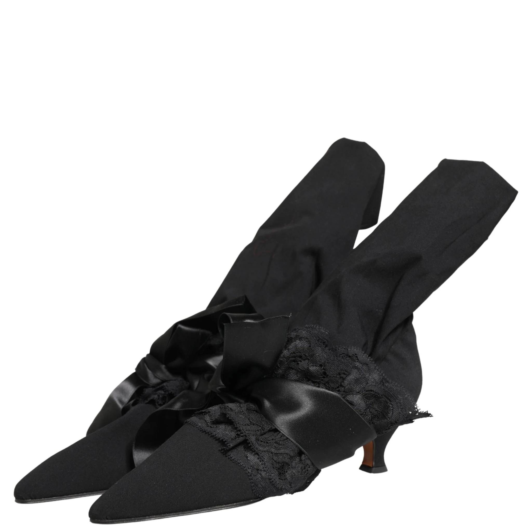 Black Suede Mid Calf Boots Shoes