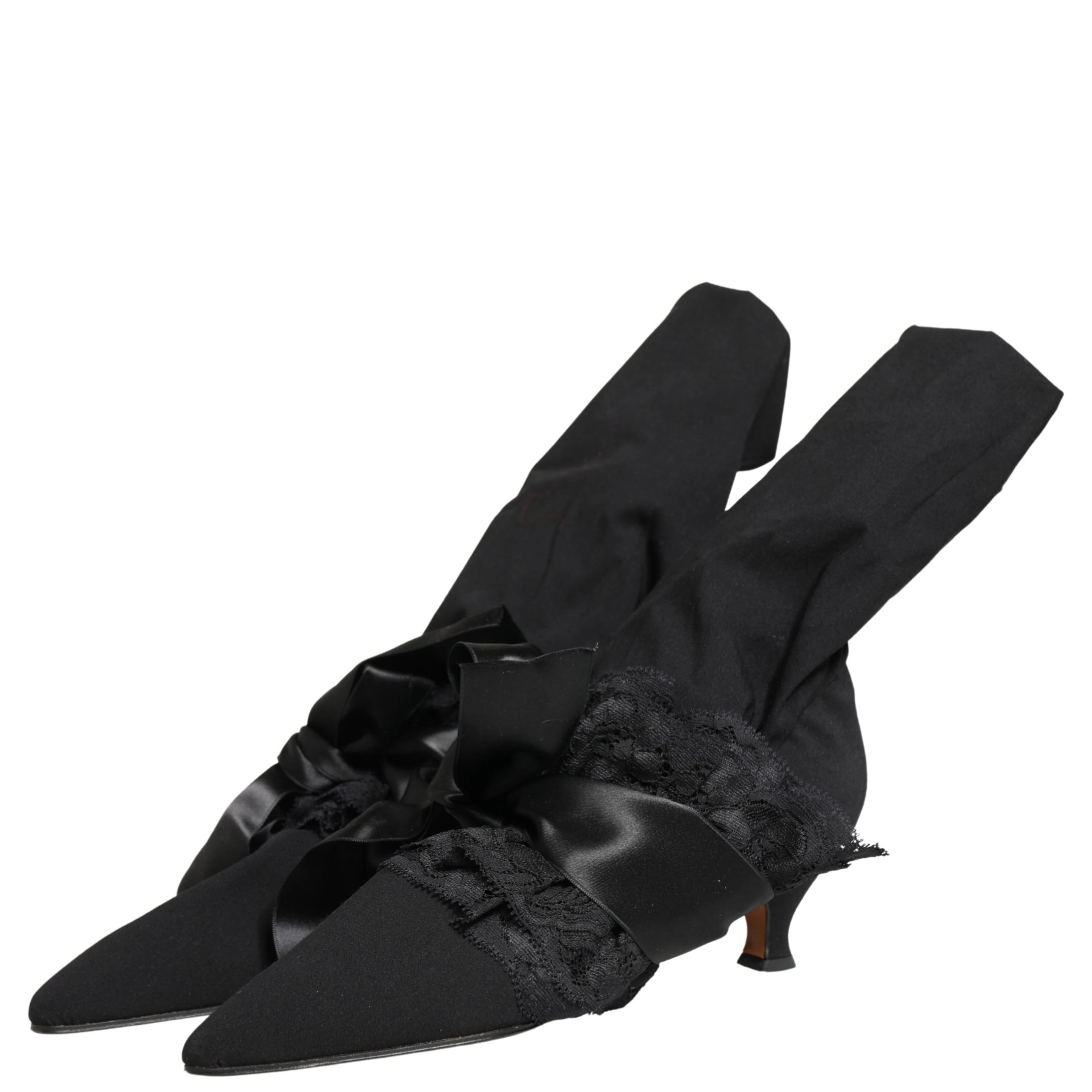 Black Suede Mid Calf Boots Shoes