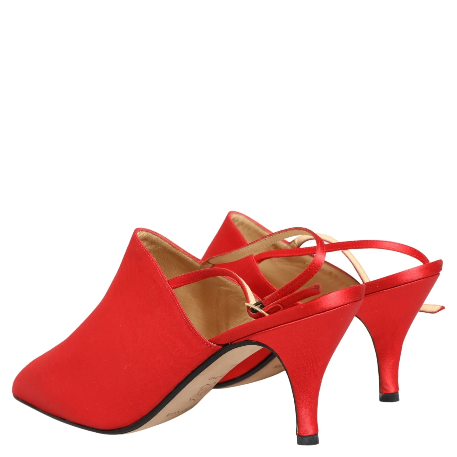 Red Suede Heel Slingback Shoes