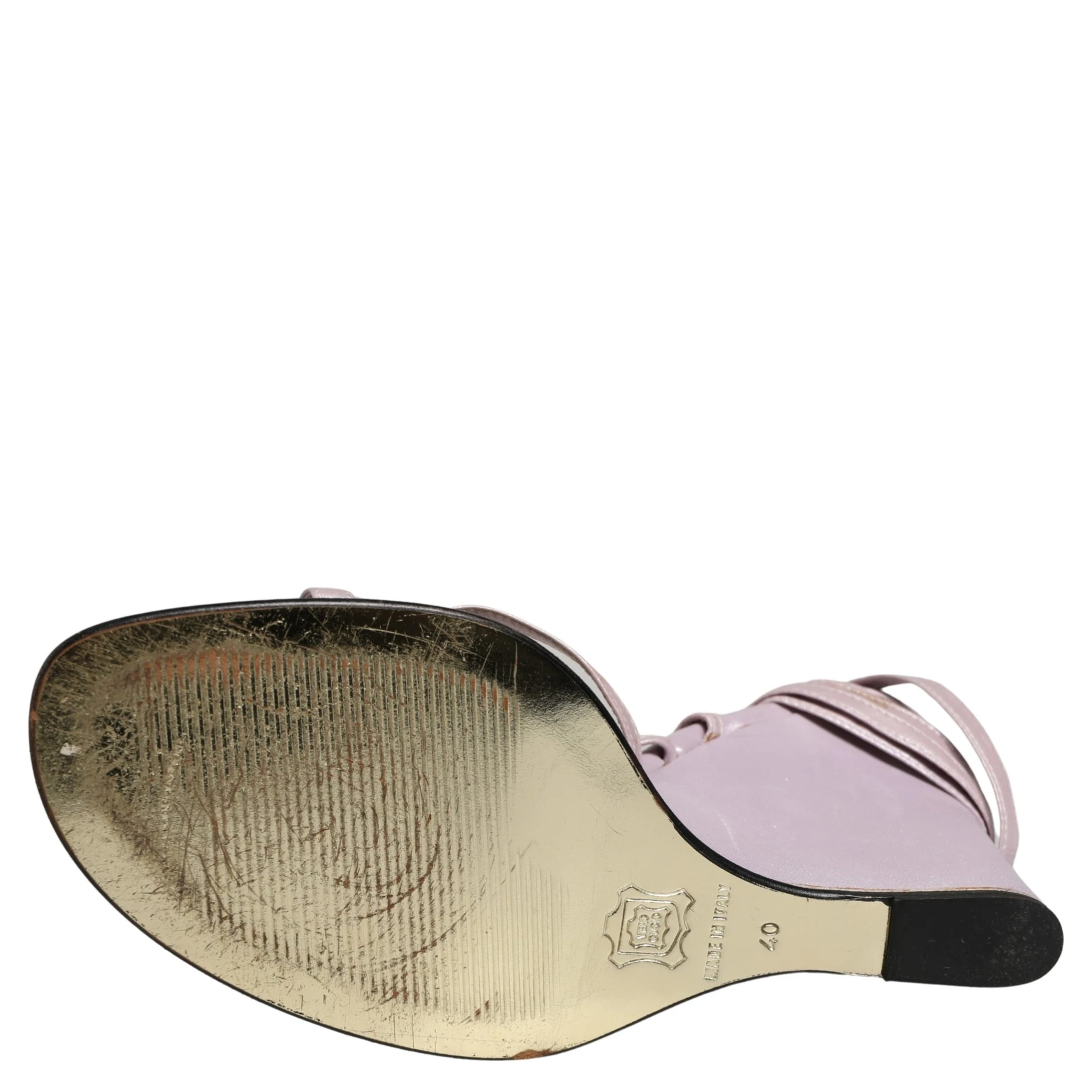 Purple Leather Wedge Heels Sandals Shoes