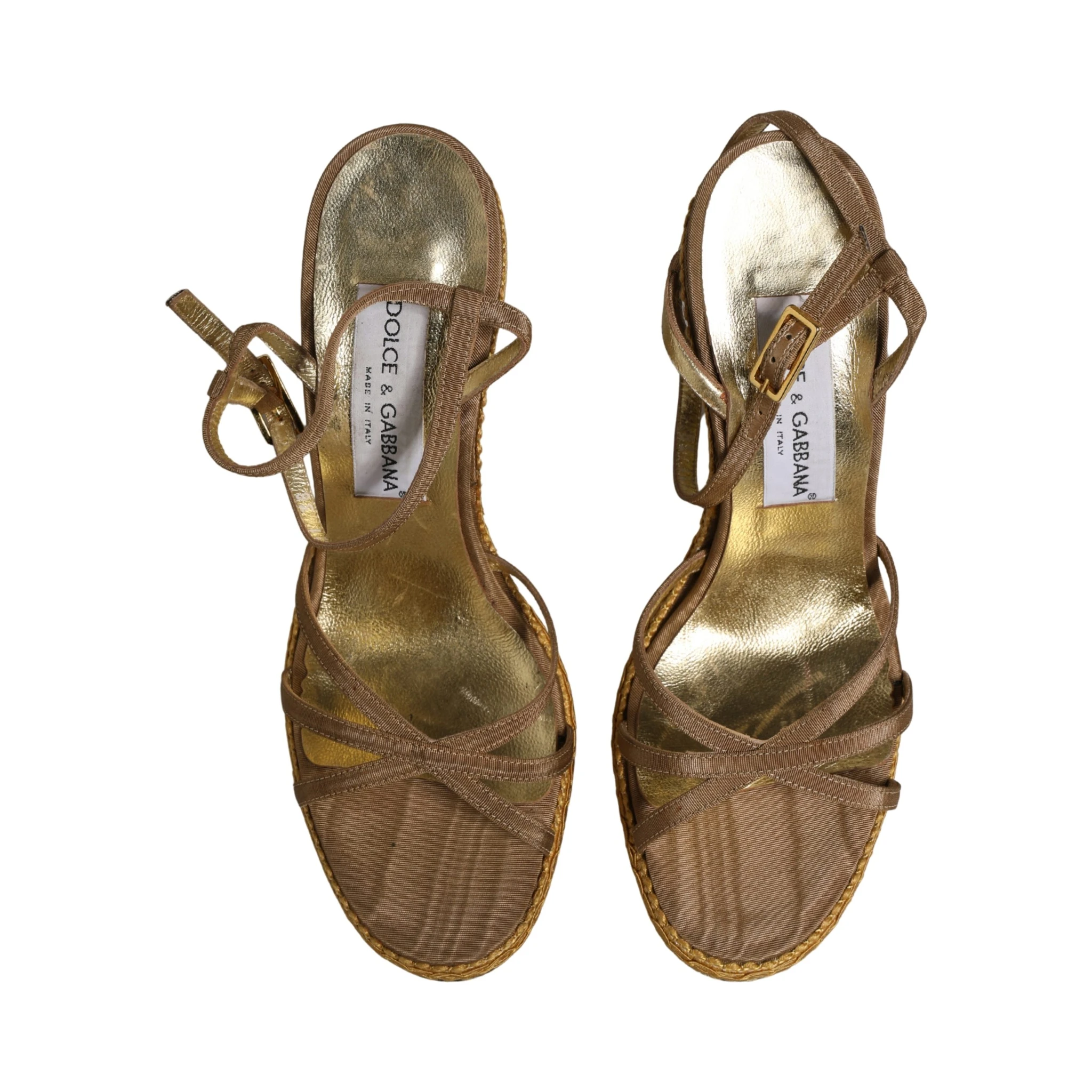 Brown Braided Ankle Strap Heels Sandals Shoes