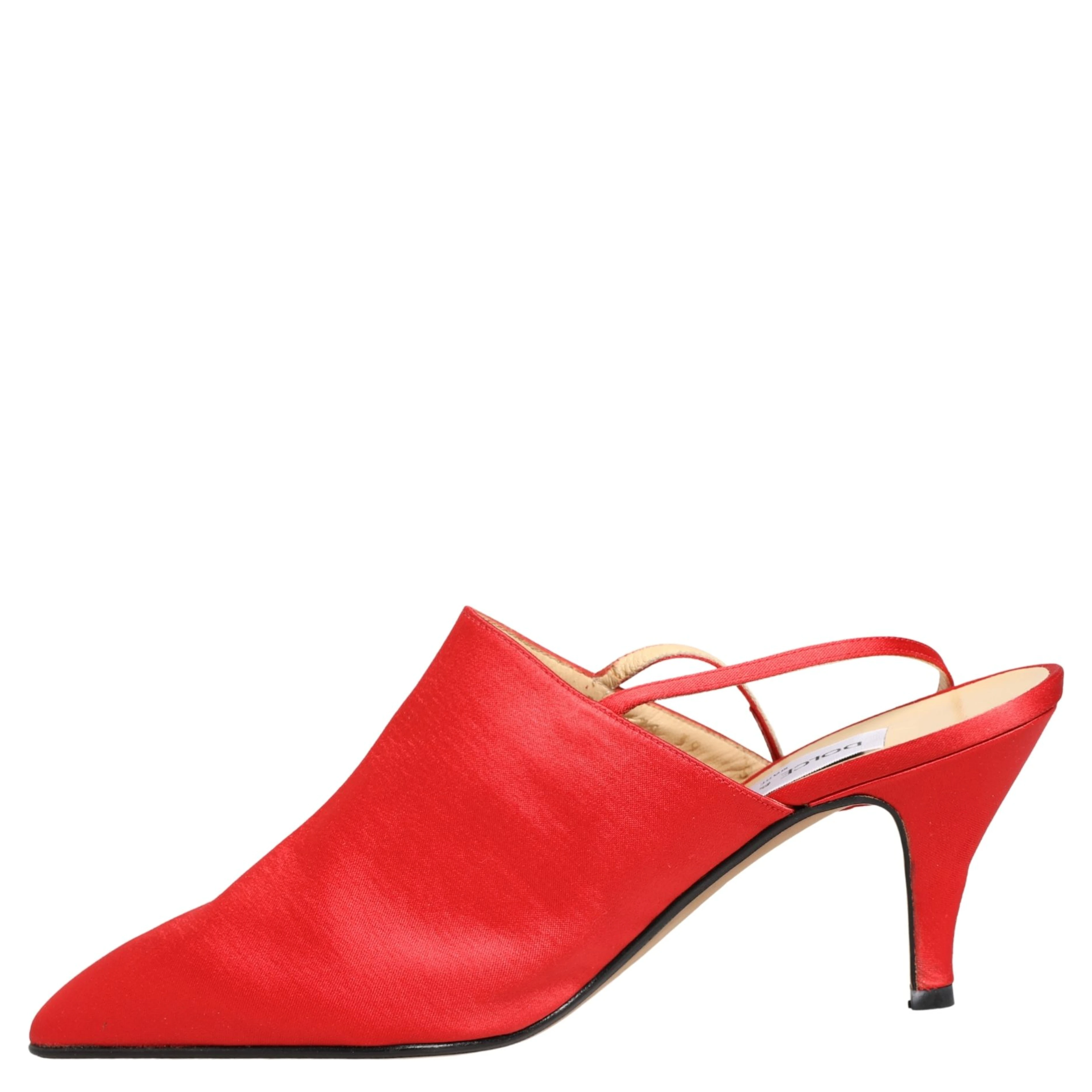 Red Suede Heel Slingback Shoes