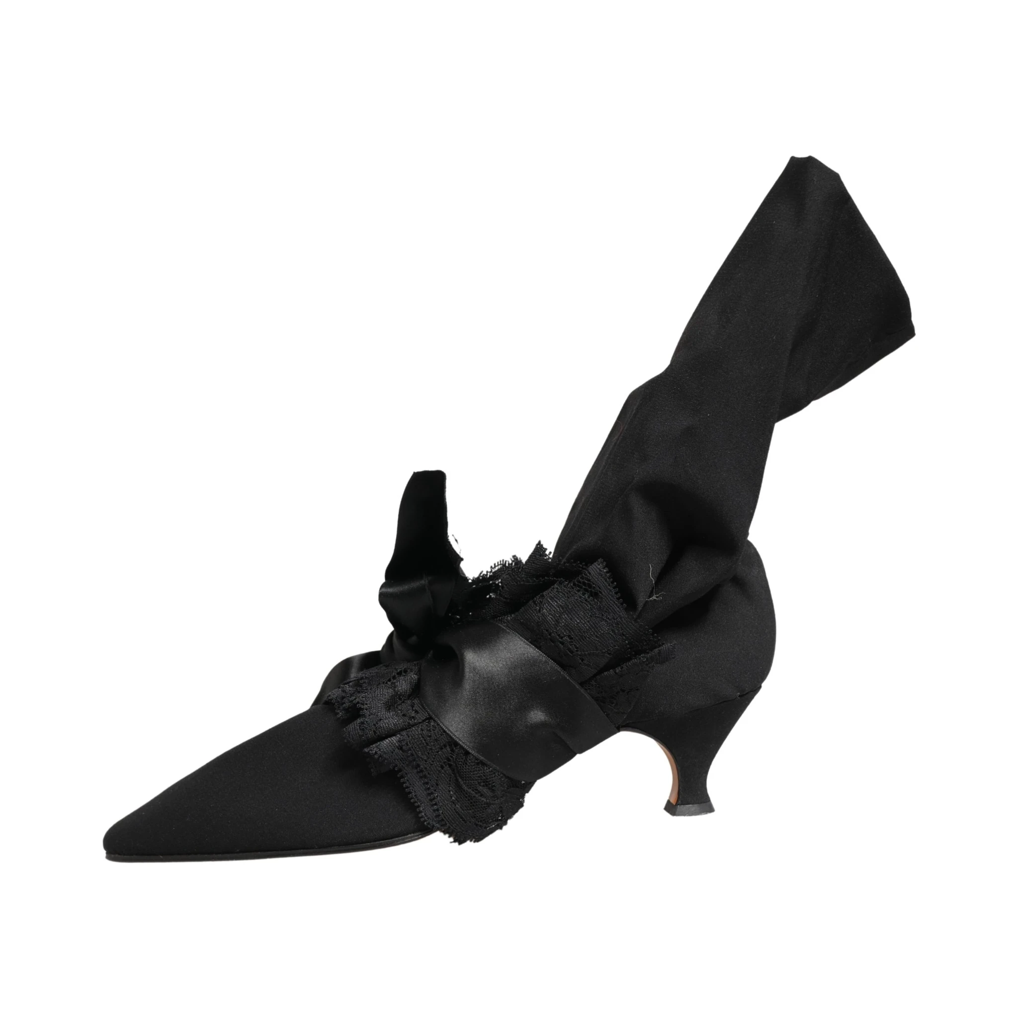 Black Suede Mid Calf Boots Shoes