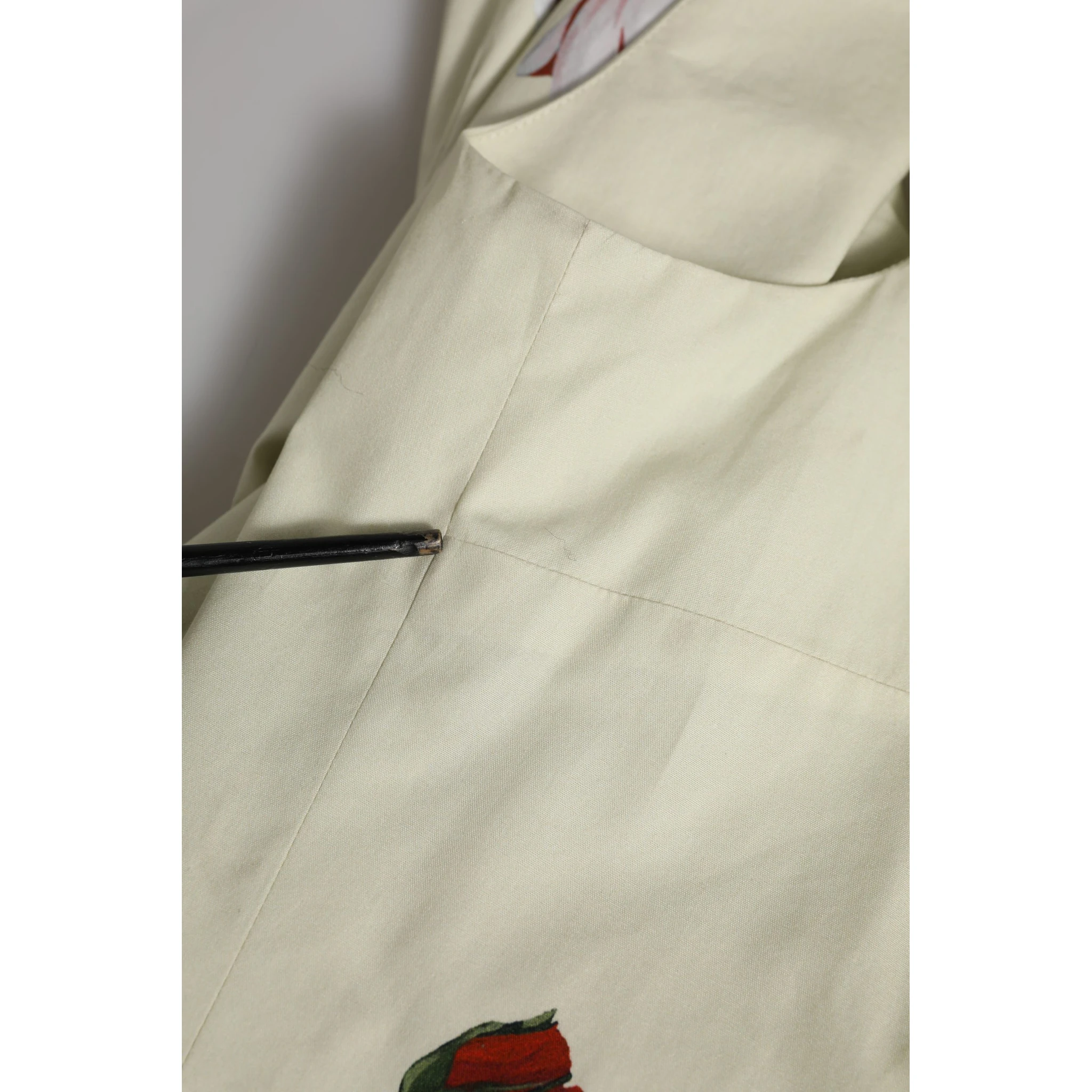 Beige Floral Sleeveless A-line Midi Dress