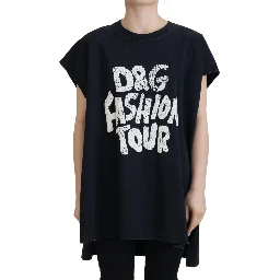 Black D&G Fashion Round Neck Cotton T-shirt