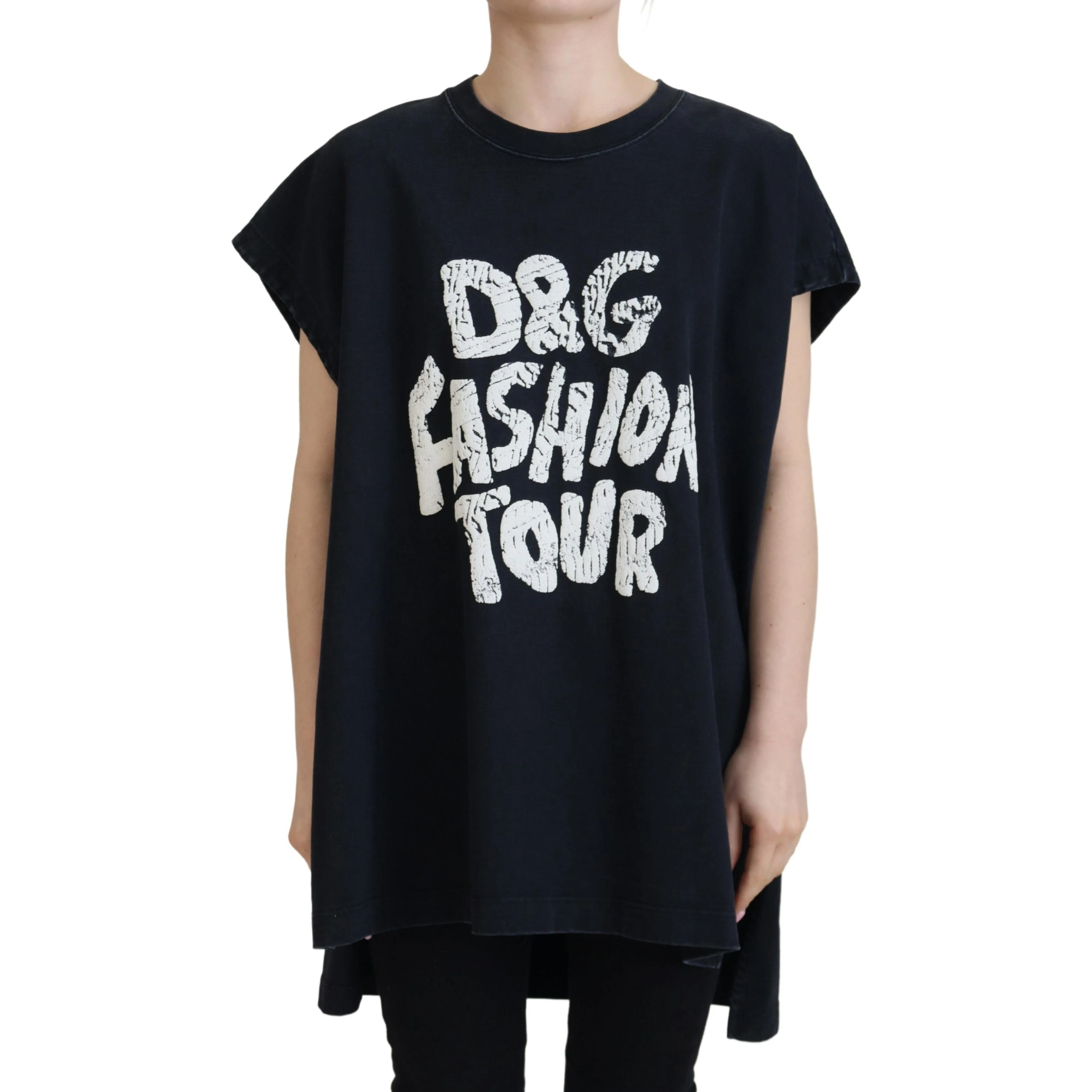 Black D&G Fashion Round Neck Cotton T-shirt