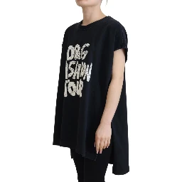 Black D&G Fashion Round Neck Cotton T-shirt
