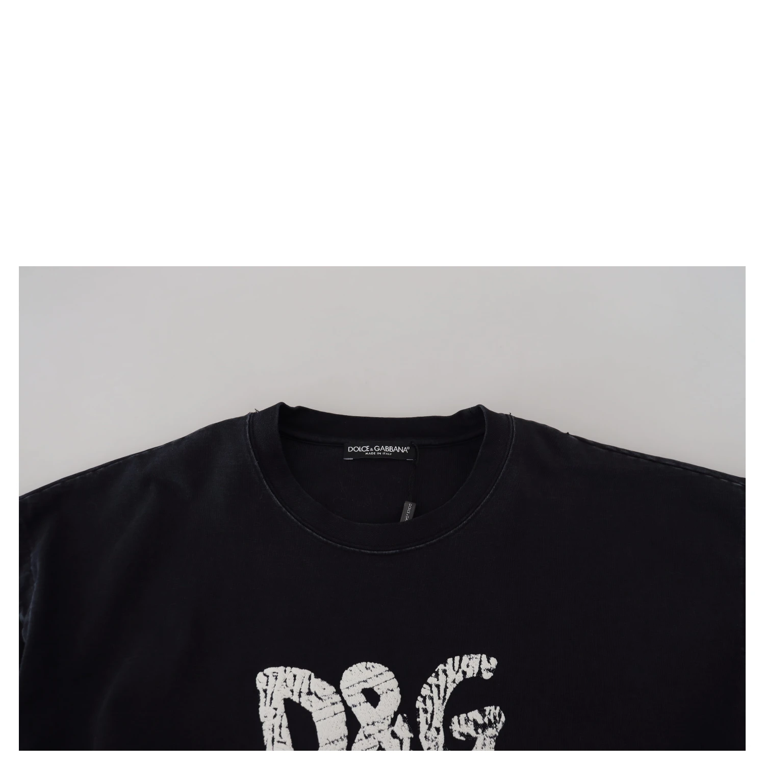 Black D&G Fashion Round Neck Cotton T-shirt
