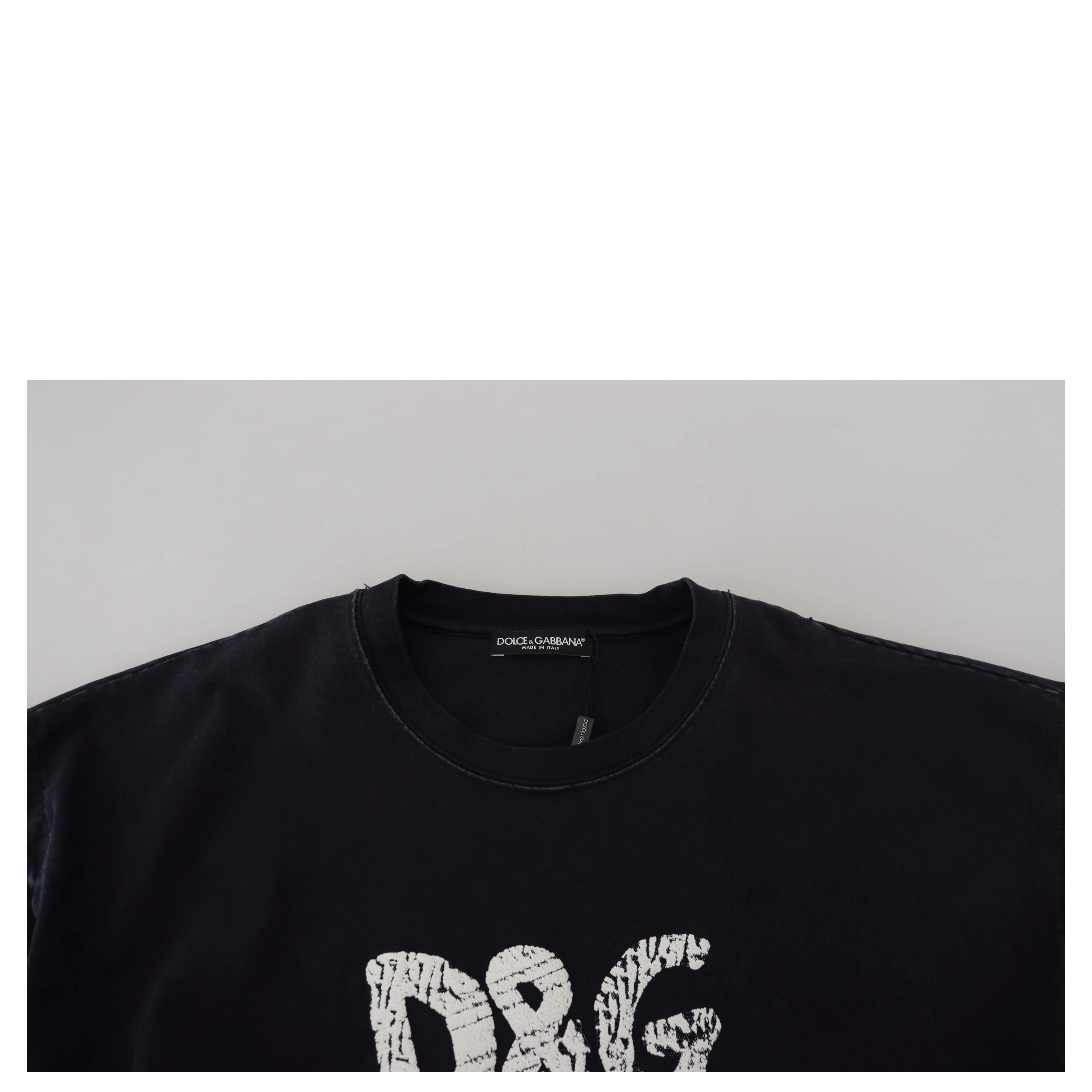 Black D&G Fashion Round Neck Cotton T-shirt