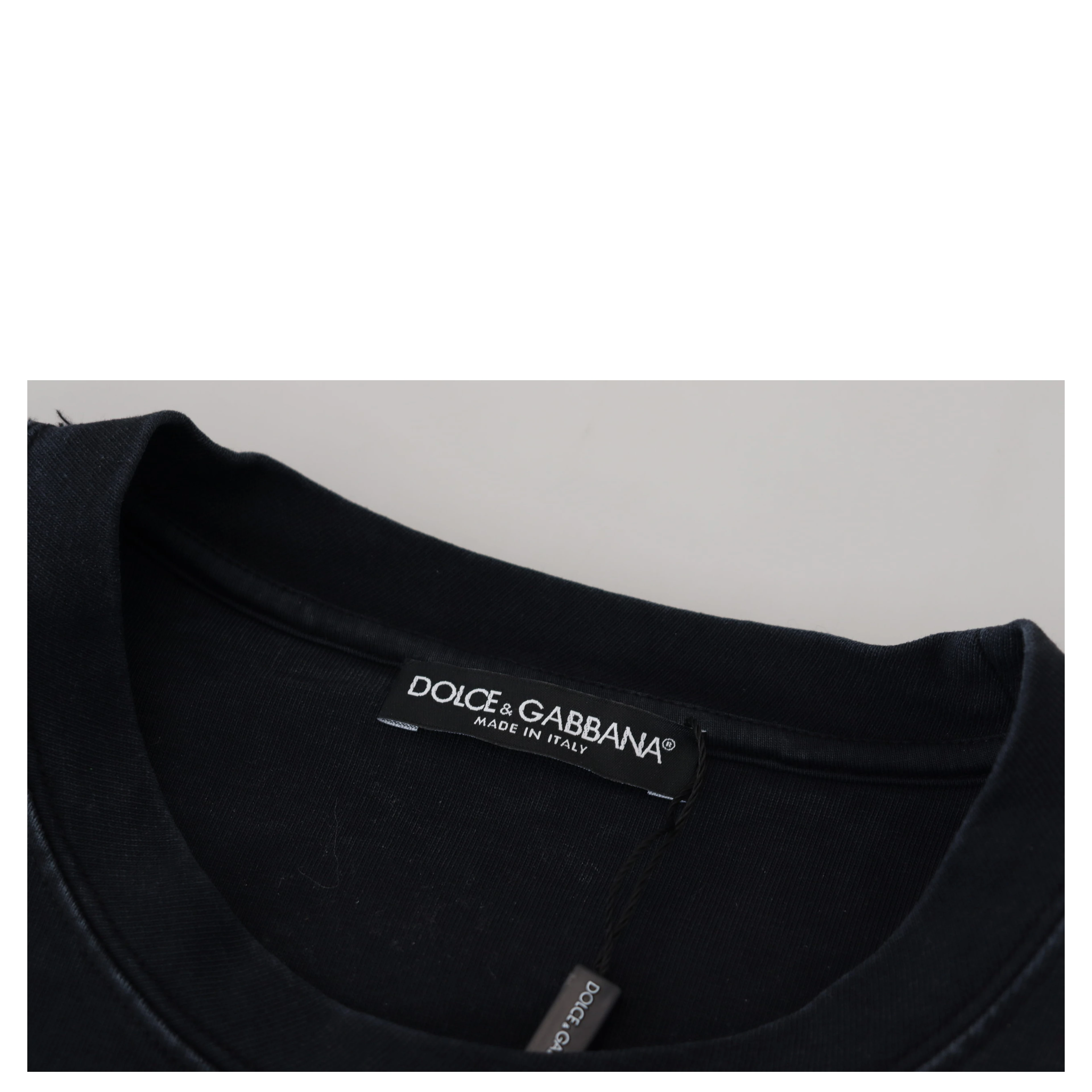 Black D&G Fashion Round Neck Cotton T-shirt