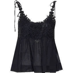 طقم ملابس علوية أسود مكون من قطعتين