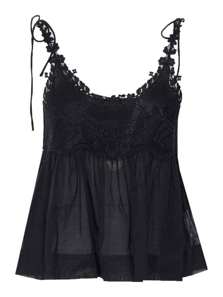 طقم ملابس علوية أسود مكون من قطعتين