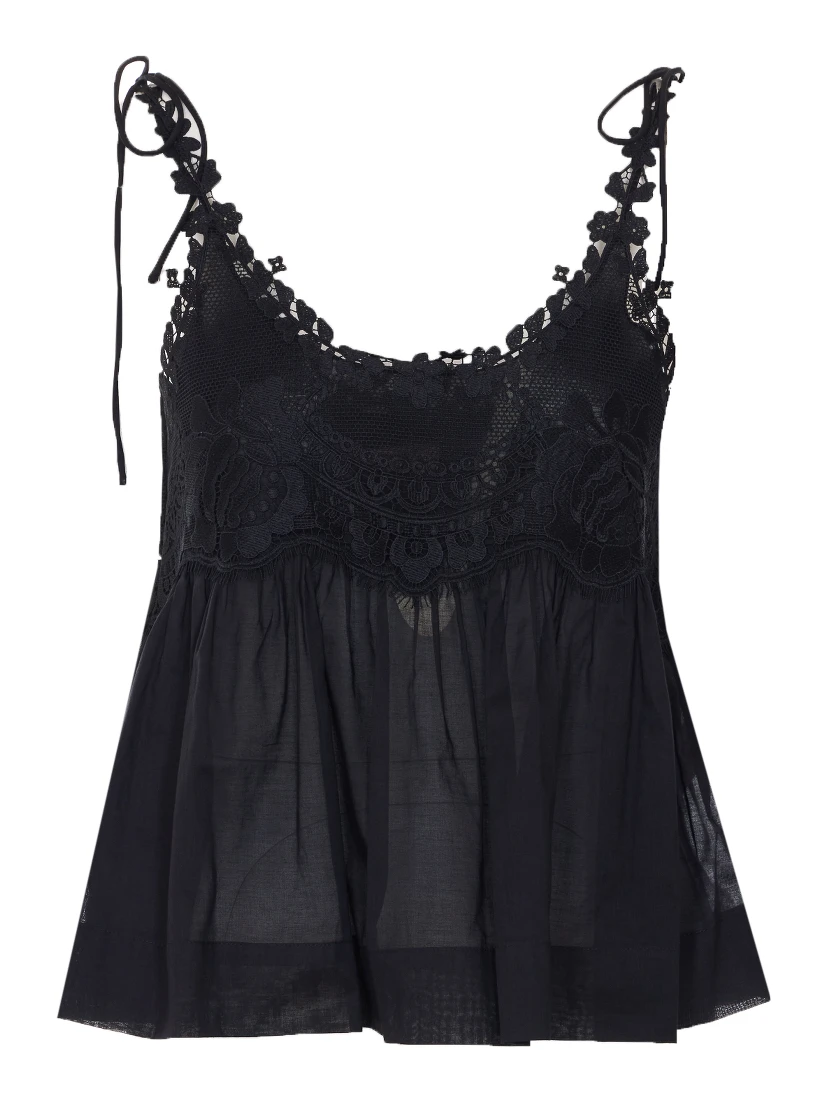 طقم ملابس علوية أسود مكون من قطعتين