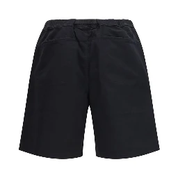 Black Cotton Bermuda Shorts