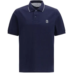 Blue Cotton Polo Shirt