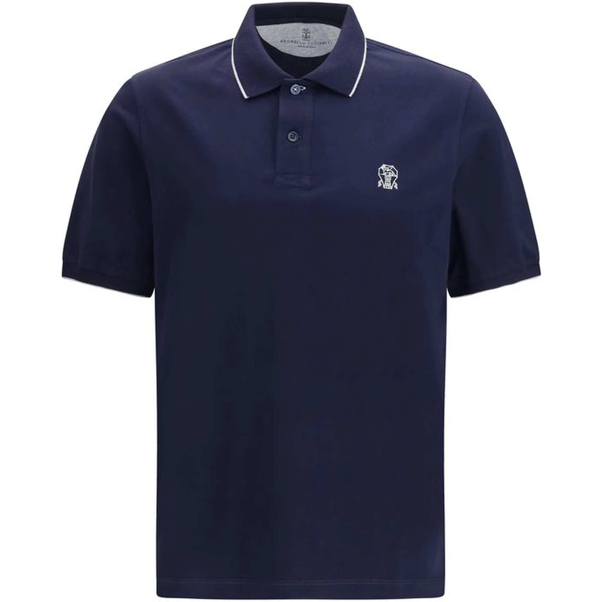 Blue Cotton Polo Shirt
