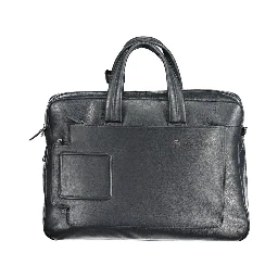 Blu Leather Men Briefcase