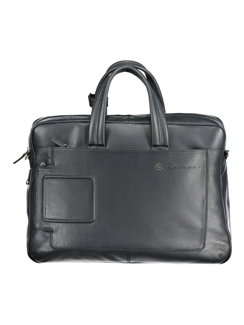 Blu Leather Men Briefcase