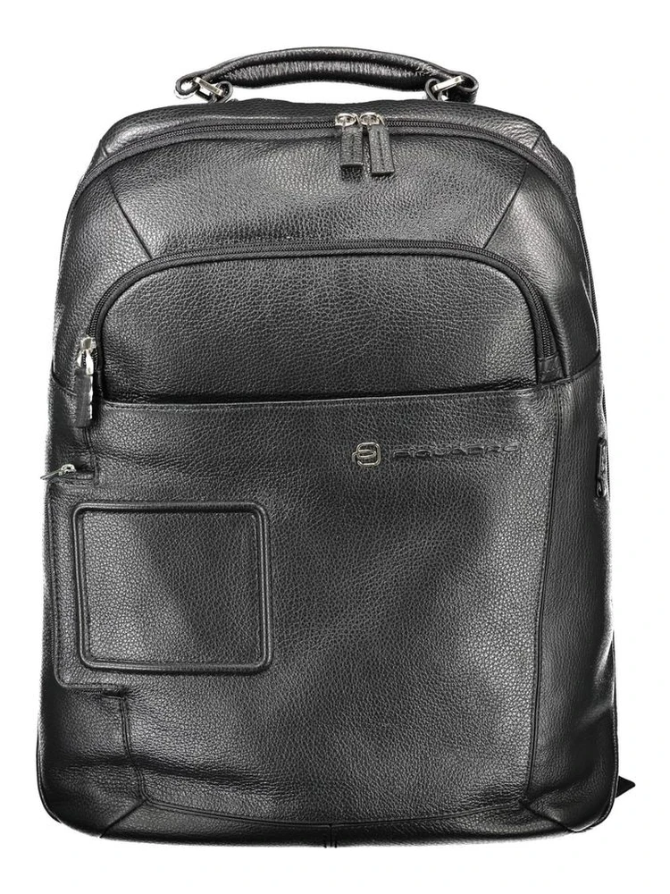 Black Leather Men's Backpack