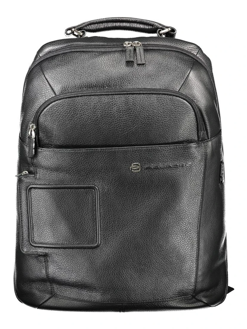 Black Leather Men's Backpack