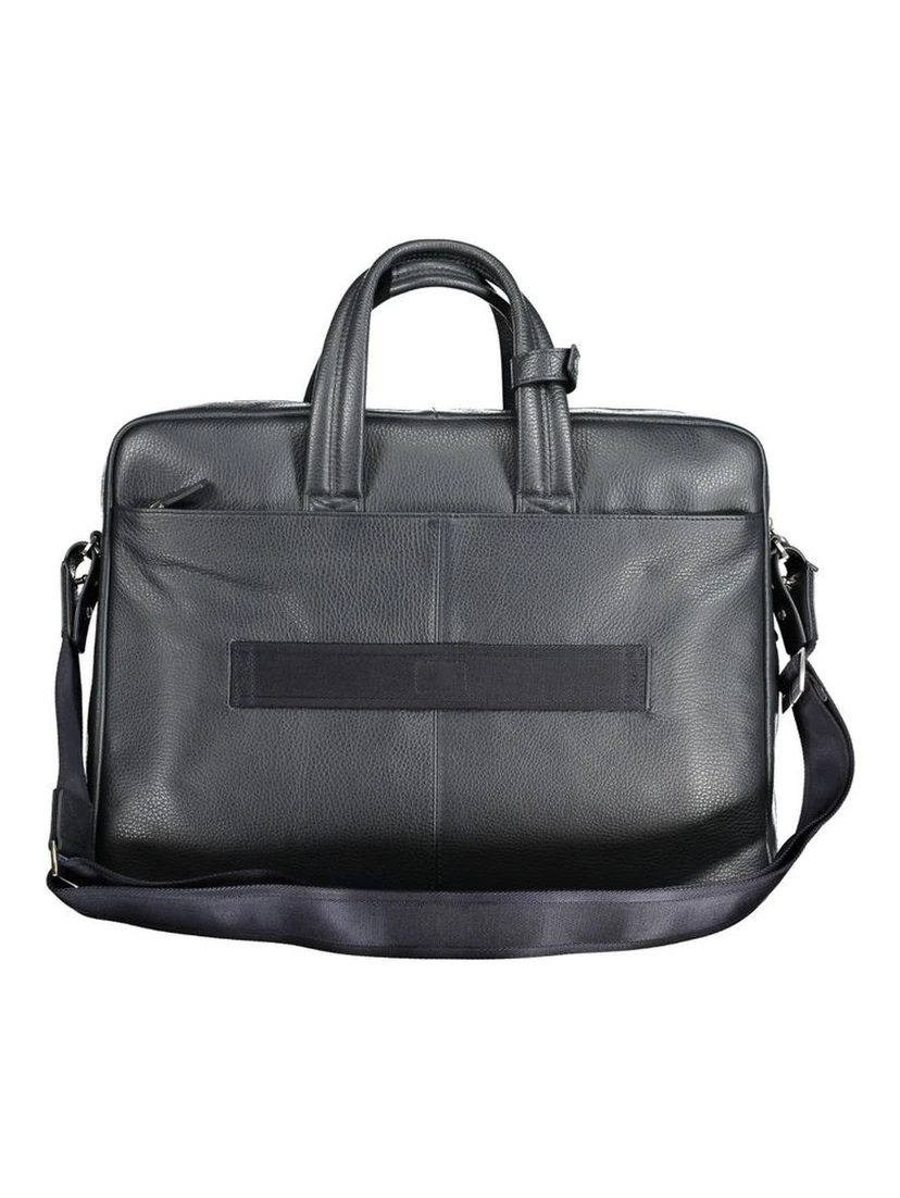 Blu Leather Men Briefcase