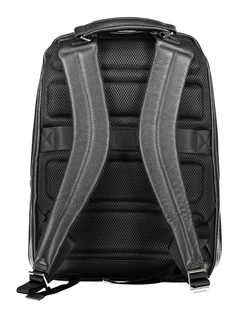 Black Leather Men's Backpack