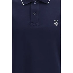 Blue Cotton Polo Shirt