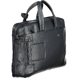 Blu Leather Men Briefcase