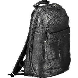 Black Leather Men's Backpack