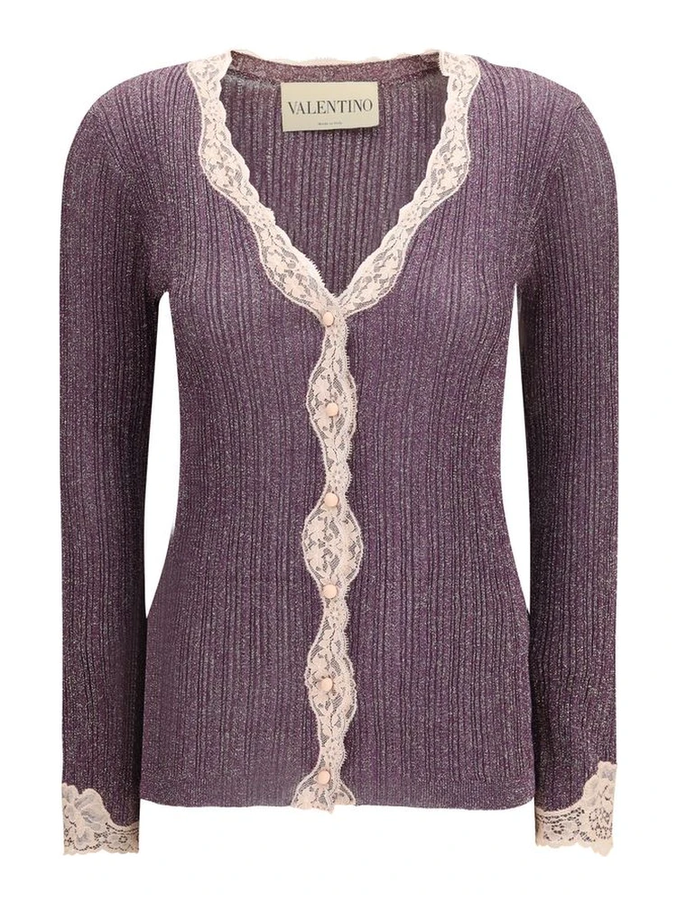 Purple Viscose Cardigan