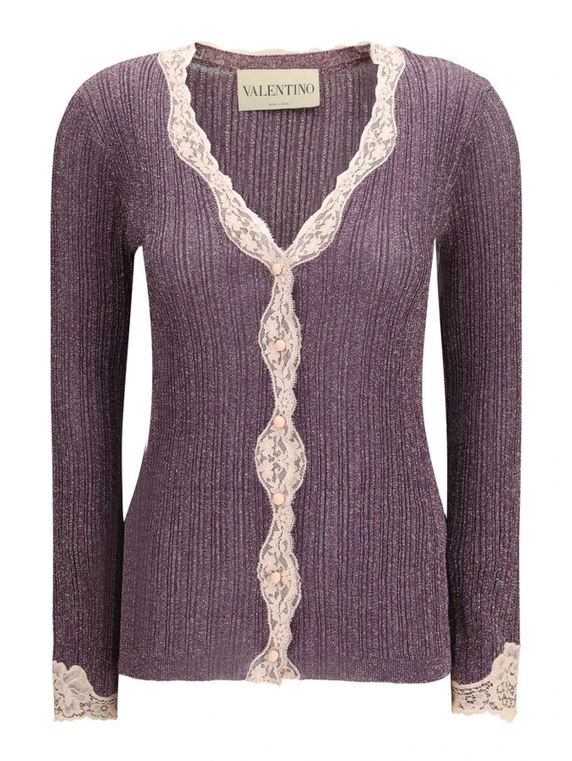 Purple Viscose Cardigan