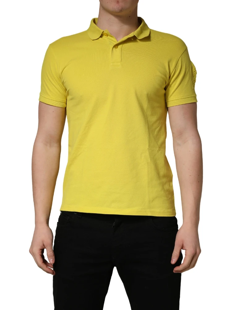 Yellow Short Sleeve Pique Men Cotton Polo Shirt T-shirt alternative