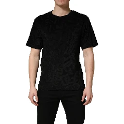 Black DG Mania Logo Print Casual  T-shirt