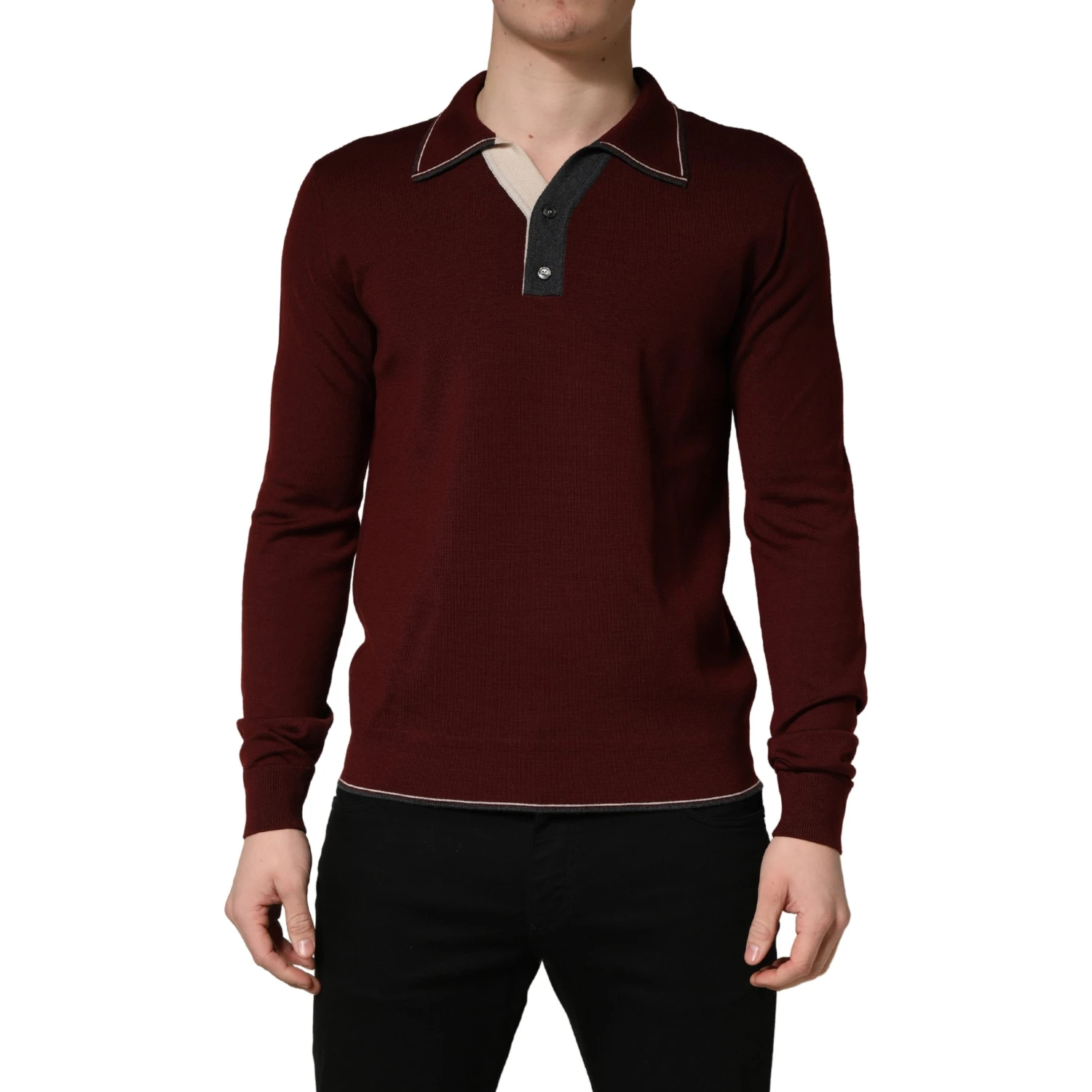 Maroon Re-Edition Wool Long Sleeves T-shirt