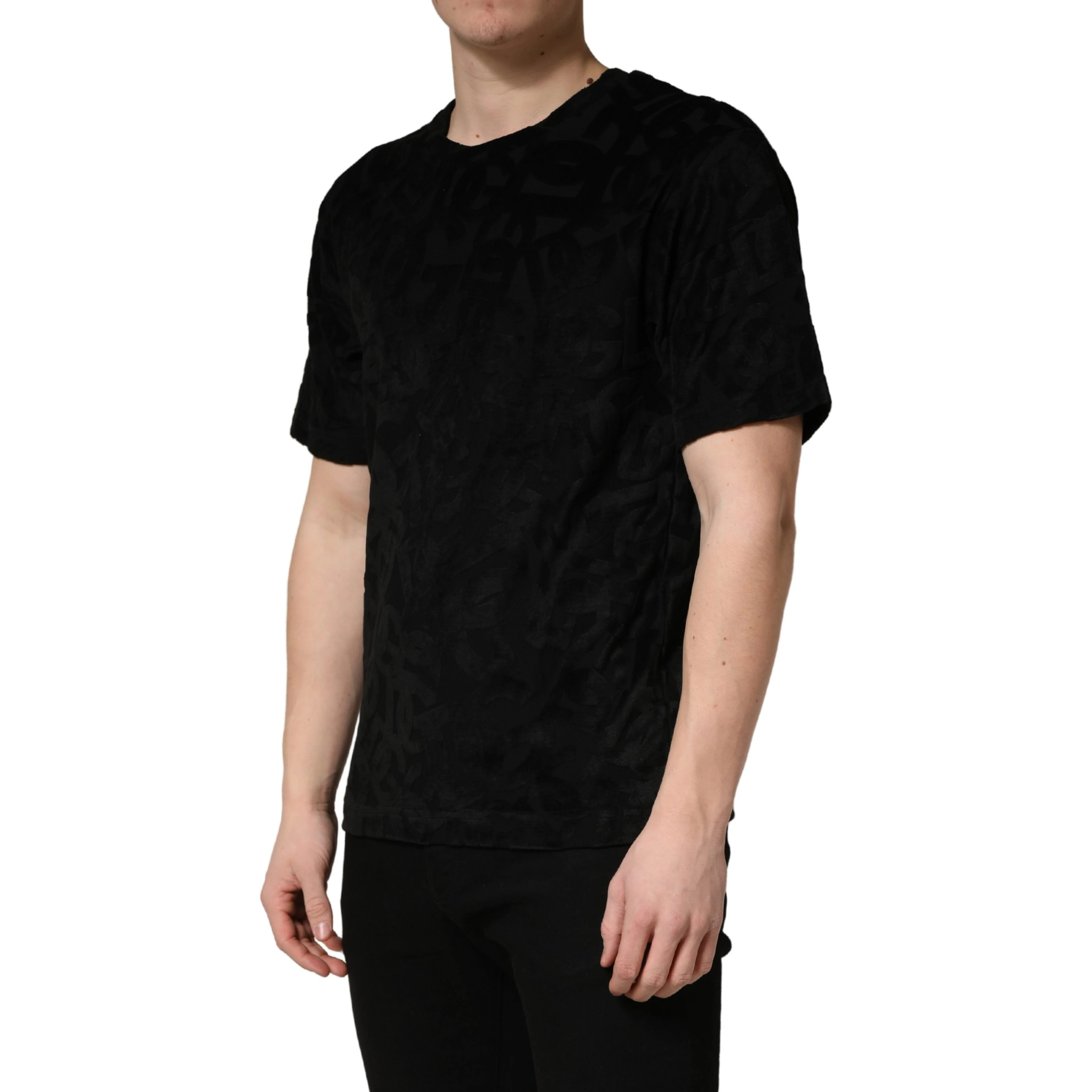 Black DG Mania Logo Print Casual  T-shirt